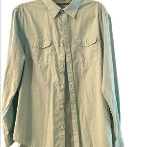 Large Mint Green button long sleeve collared shirt